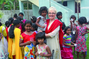 Linda och barnen våren 2017